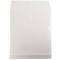 JAM Paper® Plastic Envelopes with Hook & Loop Closure, 9.75 x 11.75 with 1 Inch Expansion, Clear, 12