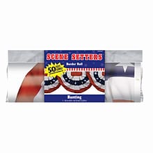Amscan Bunting Border Roll, 18 x 40, Red/White/Blue, 2/Pack (672176)