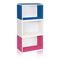 Way Basics Eco Stackable Hillcrest Modular Bookcase and Storage Shelf, Blue/Pink/White