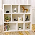 Way Basics 46.4H x 49.6W Oxford Modular Eco Storage Shelf Modern Bookcase, White (PS-MCRP-9-WE)