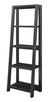 Convenience Concepts Inc. Newport 5 Tier 63.25 Ladder Bookcase Black (131596BL)