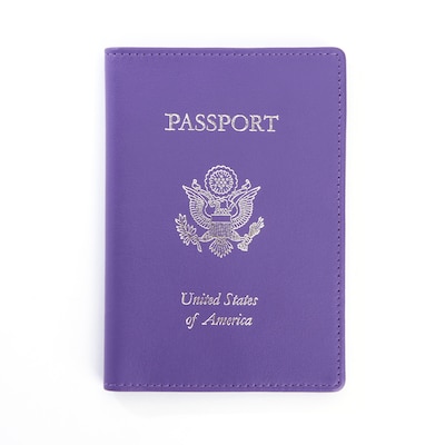 Royce Leather RFID Blocking Passport Travel Document Organizer (RFID-202-PUR-5)
