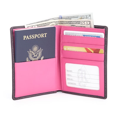 Royce Leather RFID Blocking Bifold Passport Currency Travel Wallet (RFID-222-BLWB-5)