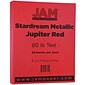 JAM Paper Metallic Colored Paper, 32 lbs., 8.5" x 11", Jupiter Red Stardream, 25 Sheets/Pack (173SD8511JU120B)