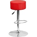 Flash Furniture Red Vinyl Adjustable Height Barstool with Chrome Base, Set of 2 (2-CH-82056-RED-GG)