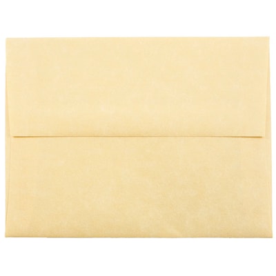 JAM Paper® A2 Parchment Invitation Envelopes, 4.375 x 5.75, Antique Gold Recycled, Bulk 1000/Carton