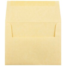 JAM Paper® A2 Parchment Invitation Envelopes, 4.375 x 5.75, Antique Gold Recycled, Bulk 1000/Carton