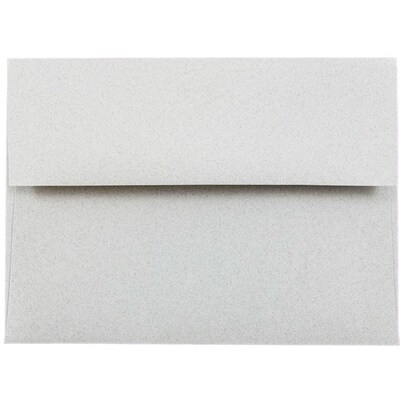 JAM Paper A6 Passport Invitation Envelopes, 4.75 x 6.5, Granite Silver Recycled, 25/Pack (71185)