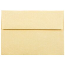 JAM Paper A7 Parchment Invitation Envelopes, 5.25 x 7.25, Antique Gold Recycled, Bulk 250/Box (78758