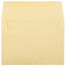 JAM Paper A7 Parchment Invitation Envelopes, 5.25 x 7.25, Antique Gold Recycled, 25/Pack (78758)