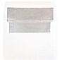 JAM Paper A6 Foil Lined Invitation Envelopes, 4.75 x 6.5, White with Silver Foil, 25/Pack (82927)