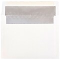 JAM Paper A7 Foil Lined Invitation Envelopes, 5.25 x 7.25, White with Silver Foil, 50/Pack (3243671I