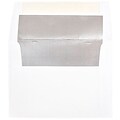 JAM Paper® 6 x 8 Foil Lined Envelopes, White with Silver Lining, 25/pack (3243675)