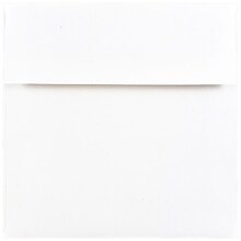 JAM Paper 6 x 6 Square Foil Lined Invitation Envelopes, White with Silver Foil, 25/Pack (3244688)