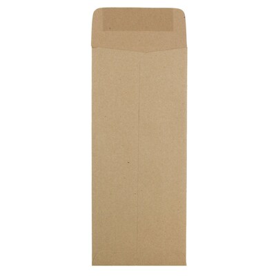JAM Paper Open End #10 Currency Envelope, 4 1/8 x 9 1/2, Brown Kraft Paper Bag, 50/Pack (3965615I)