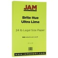 JAM Paper Smooth Colored 8.5 x 14 Copy Paper, 24 lbs., Ultra Lime Green, 500 Sheets/Ream (0151048B