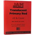 JAM Paper® Translucent Vellum Cardstock, 8.5 x 11, 43lb Red, 250/ream (1592223B)