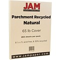 JAM Paper Parchment 65 lb. Cardstock Paper, 8.5 x 11, Natural, 250 Sheets/Ream (171116B)