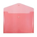 JAM Paper® Plastic Envelopes with Snap Closure, Letter Booklet, 9.75 x 13, Red, 12/Pack (218S0RE)