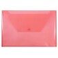 JAM Paper® Plastic Envelopes with Snap Closure, Legal Booklet, 9.75 x 14.5, Red Poly, 12/pack (219S0RE)