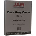 JAM Paper® Matte Cardstock, 8.5 x 11, 80lb Dark Grey, 250/ream (26396471B)