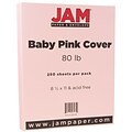JAM Paper® Matte Cardstock, 8.5 x 11, 80lb Baby Pink, 250/ream (5155791B)
