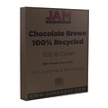 JAM Paper® Matte Cardstock, 8.5 x 11, 100lb Chocolate Brown 100% Recycled, 250/ream (8109252B)