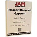 JAM Paper® Recycled Cardstock, 8.5 x 11, 80lb Gypsum Ivory, 250/box (880410B)