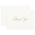 JAM Paper® Thank You Cards Set, Bright White Gold Script, 104 Note Cards with 100 Envelopes (BW98000