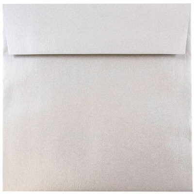 JAM Paper 6.5 x 6.5 Square Metallic Invitation Envelopes, Stardream Silver, 25/Pack (GCST509)