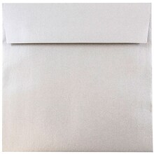 JAM Paper 6.5 x 6.5 Square Metallic Invitation Envelopes, Stardream Silver, 50/Pack (GCST509I)