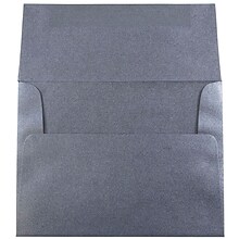 JAM Paper A2 Metallic Invitation Envelopes, 4.375 x 5.75, Stardream Anthracite Black, 50/Pack (GCST6