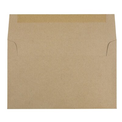 JAM Paper A10 Invitation Envelopes, 6 x 9.5, Brown Kraft Paper Bag, 25/Pack (LEKR850)