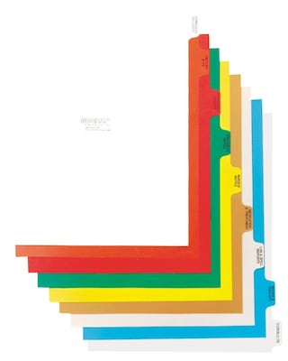 Omnimed 9 Tab Preprinted Poly Chart Dividers - Side Open - Tab Option 1 (220900)