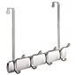 Bruschia Over the Door 4-Hook Rack for Coats, Hats, Robes, Towels - Brushed Nickel/Chrome (31740)