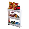 Trademark Global™ 5 Wide Three Tier Slim Slide Out Pantry On Rollers Cart, White