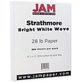 JAM Paper® Strathmore Paper - 8.5 x 11 - 28 lb. Bright White Wove - 500/box