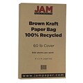 JAM Paper® Matte Legal Cardstock, 8.5 x 14, 60lb Recycled Brown Kraft Paper Bag, 250/ream (463117509B)