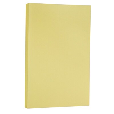 JAM Paper Vellum Bristol 67 lb. Cardstock Paper, 8.5 x 14, Yellow, 50 Sheets/Pack (16928440)