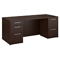Bush Business Furniture Emerge 72W x 30D Desk with 2 and 3 Drawer Pedestals, Mocha Cherry, Installed (300S100MRFA)