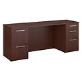 Bush Business Furniture Emerge 72W x 22D Desk with 2 and 3 Drawer Pedestals, Harvest Cherry (300S033CS)