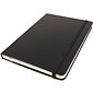 JAM Paper Hardcover Notebook with Elastic, Medium Journal, 5 x 7, Black, 100 Lined Sheets, Sold Individually (340526601)