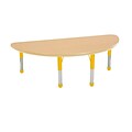 24”x48” Half Round T-Mold Activity Table, Maple/Maple/Yellow/Chunky