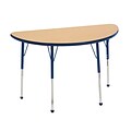 24”x48” Half Round T-Mold Activity Table, Maple/Navy/Toddler Ball