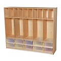 Wood Designs 49H x 58W x 15D Five Section Locker with Cubbies - Translucent Trays (990316CT)