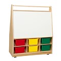 Wood Designs 44H x 36W x 15D  Mobile Literacy Display with Assorted Trays(990321AT)