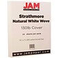 JAM Paper® Extra Heavy Stiff Strathmore Cardstock, 8.5 x 11, 130lb Natural White Wove, 25/pack (1196724)