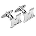 Zodaca Mens Initial M Alphabet Letter Silver Copper Cufflinks Fathers Day Wedding Birthday Party (2128899)