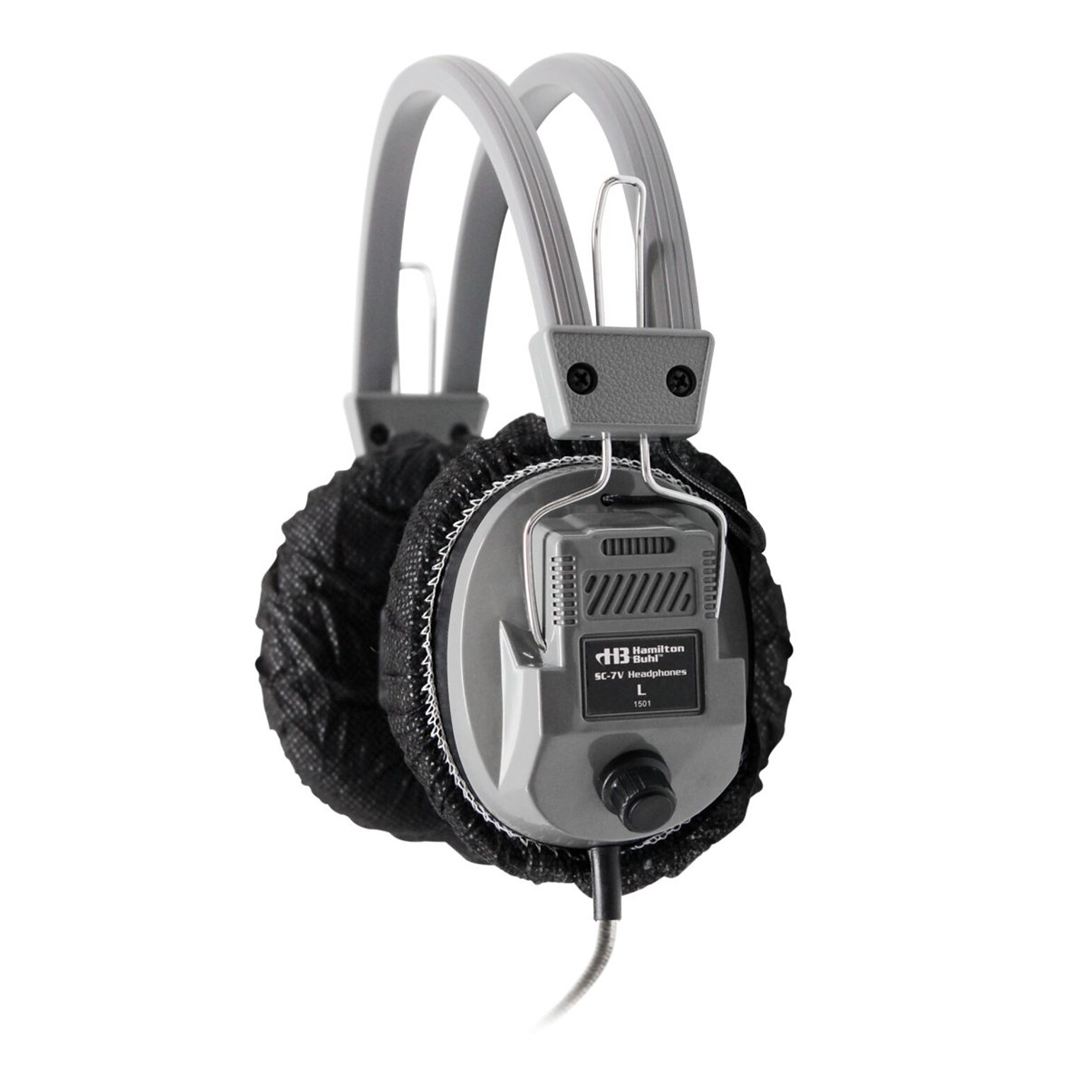 Hamilton Buhl HygenX45 Disposable Ear Cushion Cover for Over-Ear Headphones/Headsets, 4.5, Black, 100/Pack