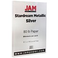JAM Paper® Metallic Legal Paper, 8.5 x 14, 80lb Stardream Silver, 50/pack (17327000)